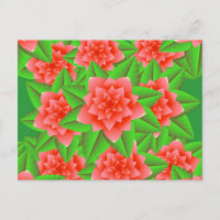 Coral Oranje Camellias en Groene Bladeren