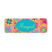 Coral Oranje personaliseer patchwork Quilt Block A