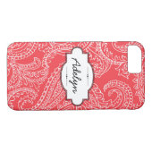Coral Paisley iPhone 7 à peine il y a Coque (Dos (Horizontal))