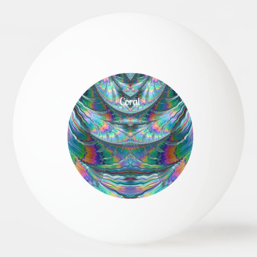 CORAL ~ PASTEL Fractal ~ One Star Ping Ball ~ (Voorkant)