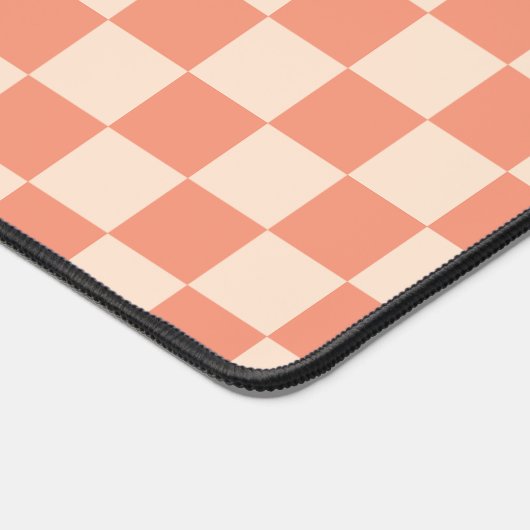 Coral Peach Checkerboard Check Retro Motif (Coin)