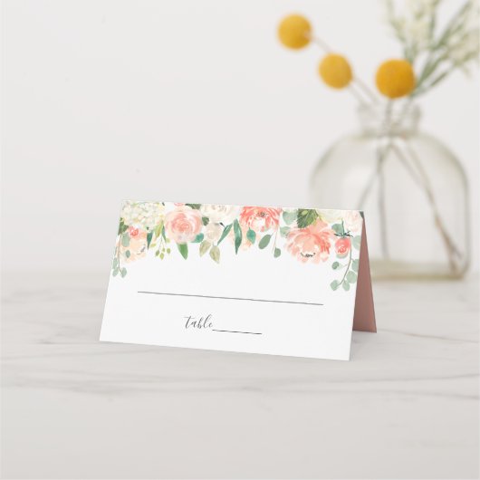 Coral Peach Cream Garden Floral Wedding (Voorkant)