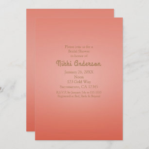 Coral Peach Dipped Chic Elegant Party Invitation