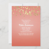 Coral Peach Dipped Chic Gold Dots Party Invitation (Devant)