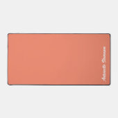 Coral Peach Elegant Signature Monogram Bureaumat (Voorkant)