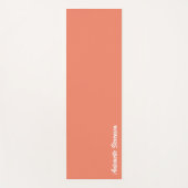 Coral Peach Elegant Signature Monogram Yogamat (Voorkant)