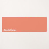 Coral Peach Elegant Signature Monogram Yogamat (Voorkant (horizontaal))