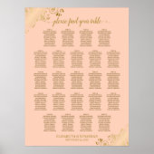 Coral Peach & Gold 23 Tableau Mariage (Devant)