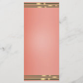Coral Peach & Gold Dipped Chic Invitation Menu (Dos)
