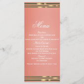 Coral Peach & Gold Dipped Chic Invitation Menu (Devant)