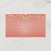 Coral Peach & Gold Dots Chic Consulter une carte d (Dos)