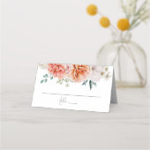 Coral Peach Peonies Script Weddenschap (Voorkant)