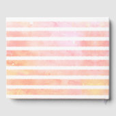 Coral Peach Striped Flamingo Baby Memory Book Gastenboek (Achterkant)