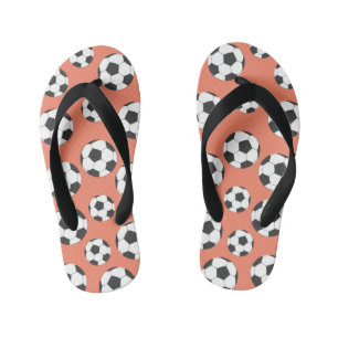 Coral Peach Voetbal Football Teenslippers