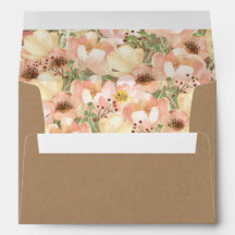 Coral Peach Waterverf Flowers