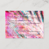 Coral Pearl Opal Glitter Druppels Wimpers Nazorg Visitekaartje (Achterkant)