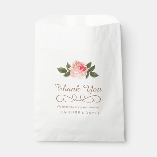 Coral Peonie mariage Favor Sacs (50) (Devant)