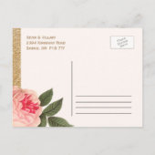 Coral Peonies Save the Date Briefkaart (Achterkant)