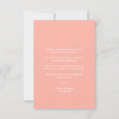 Coral Personalized Photo Wedding Whimsical Script Bedankkaart (Achterkant)