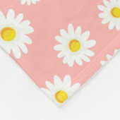 Coral Pink Boho Spring Daisies Pattern Fleece Deken (Hoek)