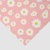 Coral Pink Boho Spring Daisies Pattern Tissuepapier (Detail)