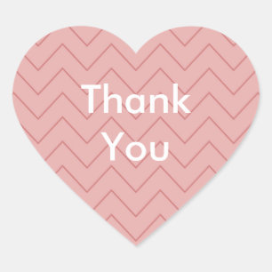 Coral Pink Chevron dank u Hart Sticker