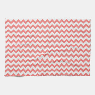 Coral Pink Chevron Theedoek