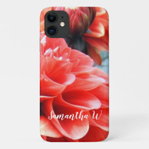 Coral Pink Dahlia Flower iPhone 11 Hoesje