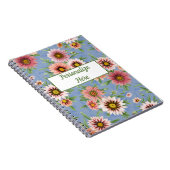 Coral Pink Daisy Floral Notitieboek (Rechterzijde)