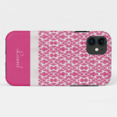 Coral Pink Damask Personnalisé iPhone 5 Coque (Dos (Horizontal))