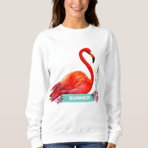 Coral Pink Flamingo & Flowers T-Shirt