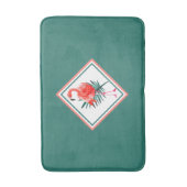 Coral Pink Flamingo Tropical Green Badmat (Voorkant Verticaal)