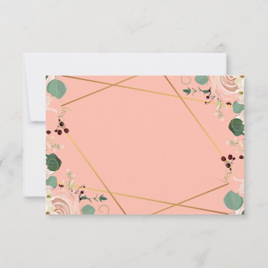 Coral Pink Flowers Weddenschap Save The Date (Achterkant)
