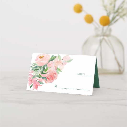 Coral Pink Green Floral Wedding (Voorkant)