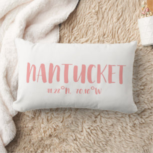 Coral Pink Nantucket Coordinates Beach House Kussen