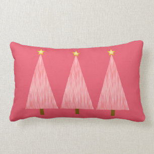Coral Pink Ombre moderne kerstbomen Kussen