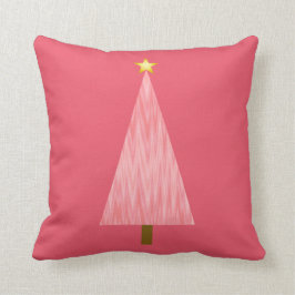 Coral Pink Ombre moderne kerstboom Kussen