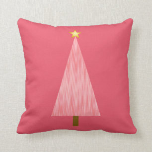 Coral Pink Ombre moderne kerstboom Kussen