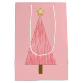 Coral Pink Ombre moderne kerstboom Medium Cadeauzakje (Achterkant)