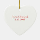 Coral Pink Paisley Heart Keramisch Ornament (Achterkant)