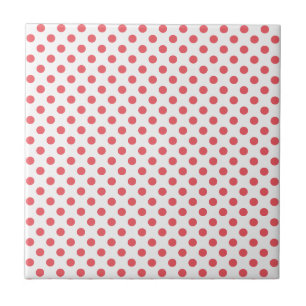 Coral Pink Polka Dots van Shirley Taylor Tegeltje