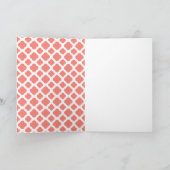 Coral Pink Quatrefoil Pattern Weddenschap Bedankt (Binnen)