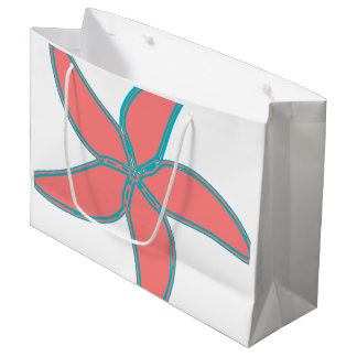 Coral Pink Starfish Blanc Grand sac cadeau