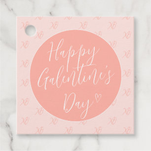 Coral Pink Valentijnsdag Gift Label
