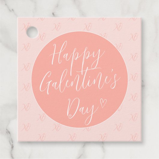 Coral Pink Valentijnsdag Gift Label (Voorkant)