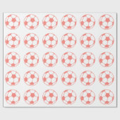 Coral Pink Voetbal Cadeaupapier (Vlak)