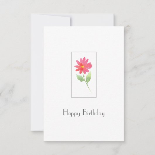 Coral Pink Waterverf Daisy Kaart (Voorkant)