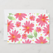 Coral Pink Waterverf Daisy Pattern 2 Bedankkaart (Achterkant)
