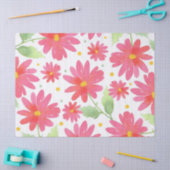 Coral Pink Waterverf Daisy Pattern 2 Tissuepapier (Craft)
