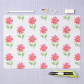 Coral Pink Waterverf Daisy Pattern Tissuepapier (Craft)